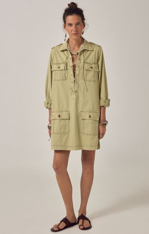 Maison Hotel - Thalassa Short Dress - Khaki - Army