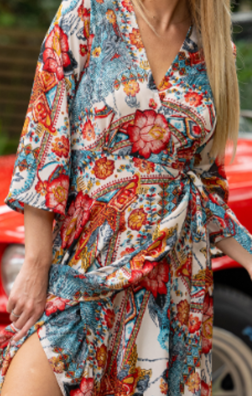 Margo long sleeve wrap dress LDR-04-MGO cienna princess bazaar