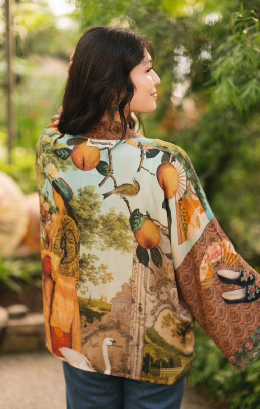 Market of Stars - Secret Garden Pixie Duster Cropped Kimono w/ Swan