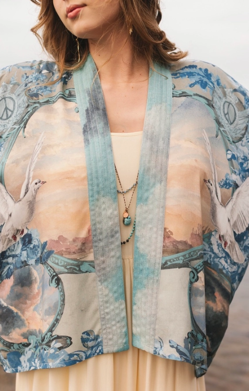 MarketofStars-PeaceOutCroppedKimonoPixieDusterwithDovesandSunriseprincessbazaar1