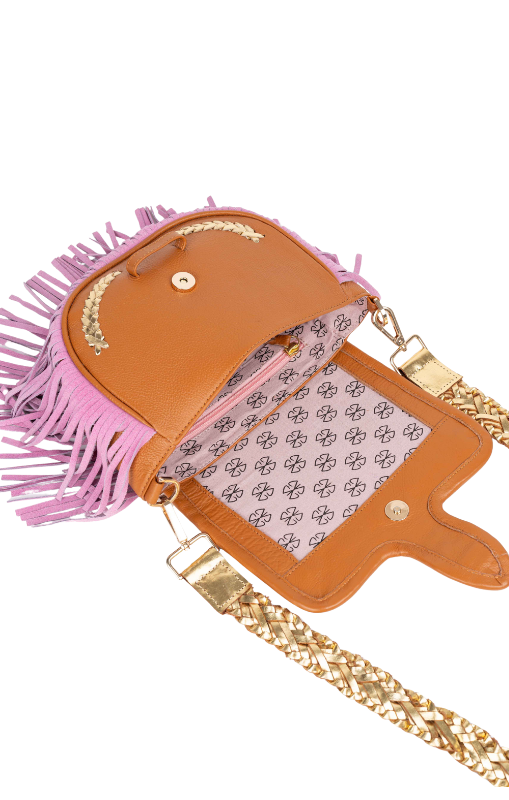 Piti Cuiti - Bandolera Marron Rosa Leather Bag