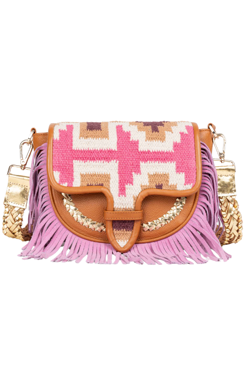 Piti Cuiti - Bandolera Marron Rosa Leather Bag