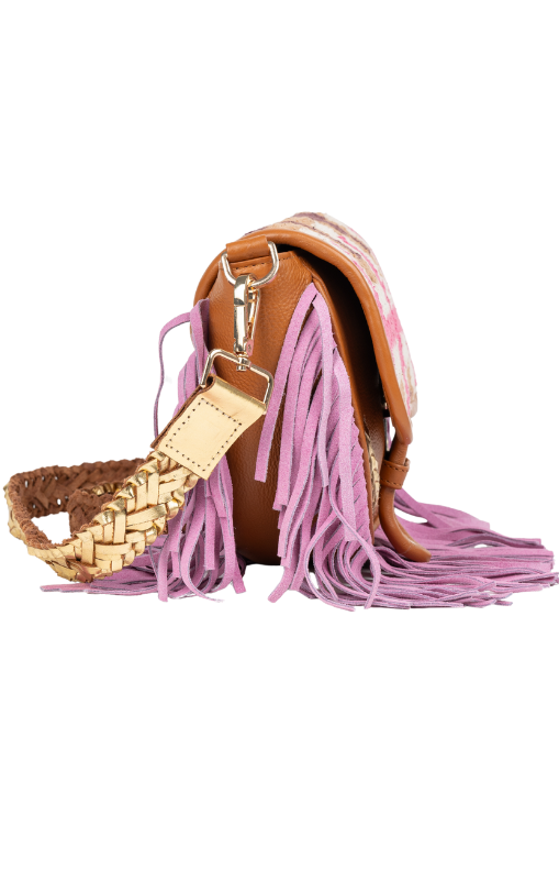 Piti Cuiti - Bandolera Marron Rosa Leather Bag