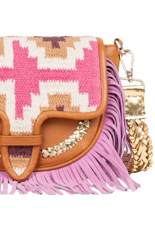 Piti Cuiti - Bandolera Marron Rosa Leather Bag
