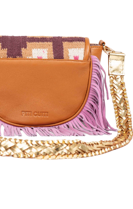 Piti Cuiti - Bandolera Marron Rosa Leather Bag