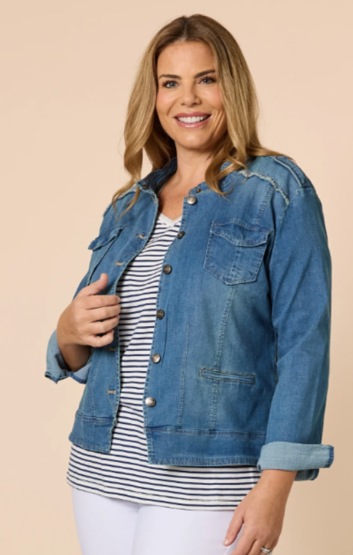 Military Denim jacket 38706 threadz princess bazaar