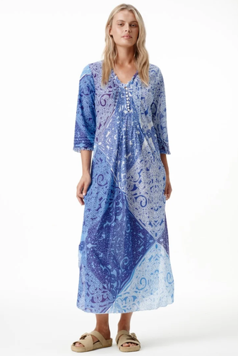 OneSeason-LongPoppy-BlueMosaic-Cotton-NavyWhiteprincessbazaar1