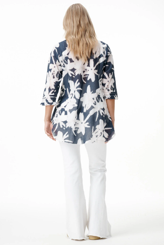 OneSeason-PoppyTop-IndigoLeaf-Cotton-NavyWhitePRINCESSBAZAAR1