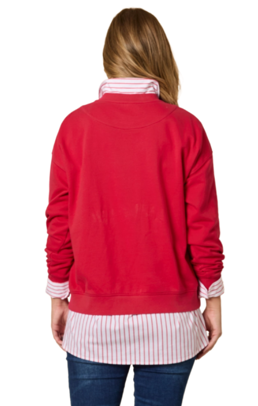 Paris emb sweatshirt red 48581 threadz princess bazaar