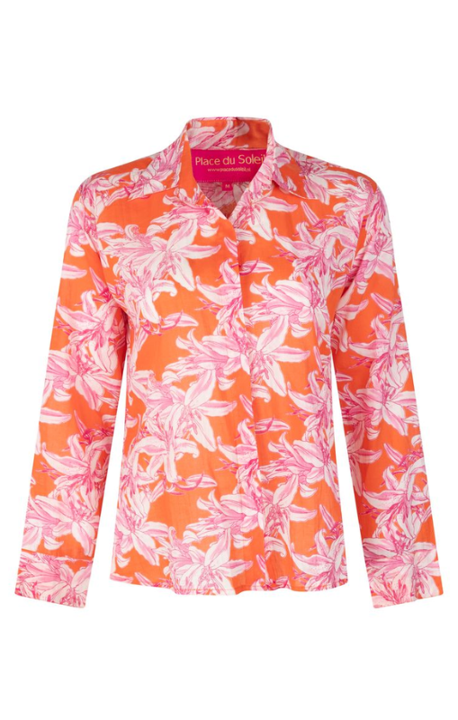 PlaceduSoleil-OrangeWhiteLeliesBlouse-S25-436princessbazaar1
