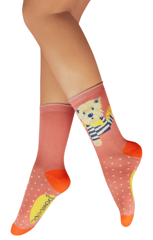 Powder-PuppyPizzaLoverAnkleSocks-Coral-SOC704princessbazaar