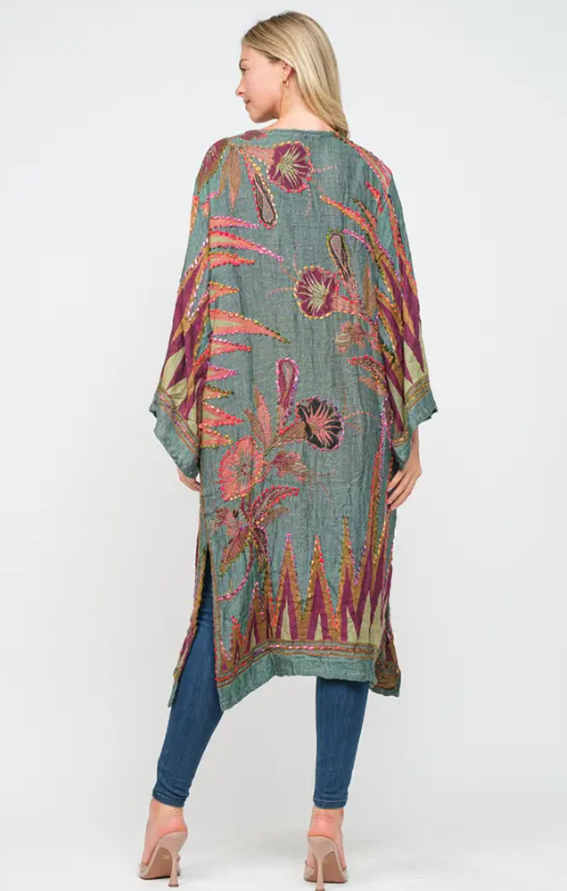 RajTrading-MeghanHunterGreenThickStitchDusterprincessbazaar1