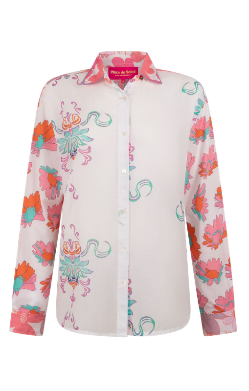 Place du Soleil - Blouse - Turquoise/Pink - S23121C