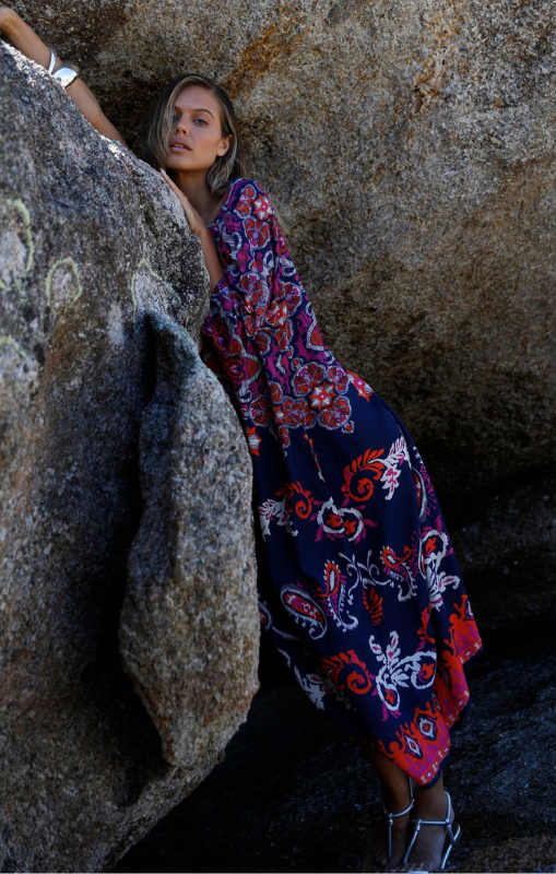 S25-05693-7045 Jackie print isola sushi voile navy pink oneseason princess bazaar