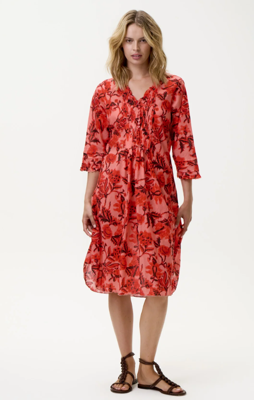 S25-07692-654 Middy poppy ibiza cotton coral oneseason princess bazaar