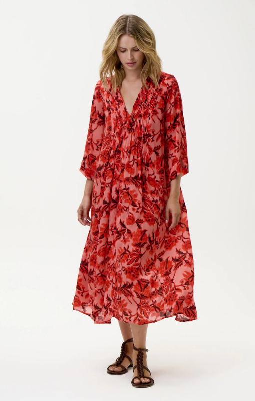 S25-09692-758 Mia Ibiza viscose coral oneseason princess bazaar