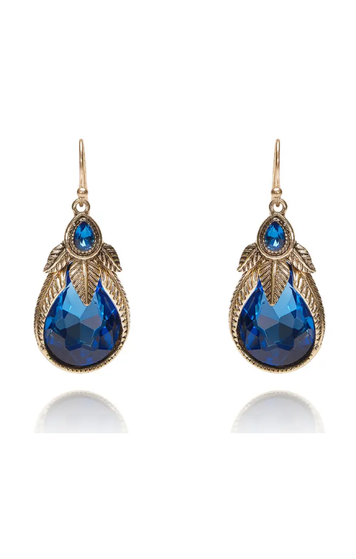 SapphireArtNouveauEarringsPalmLeafEarringslovettandcoprincessbazaar