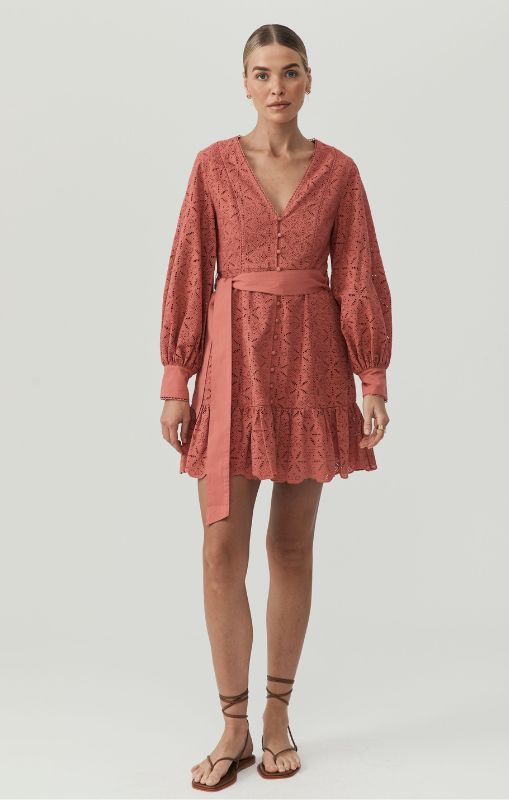 MOS - Sara Lace Mini Dress - Sangria - last one