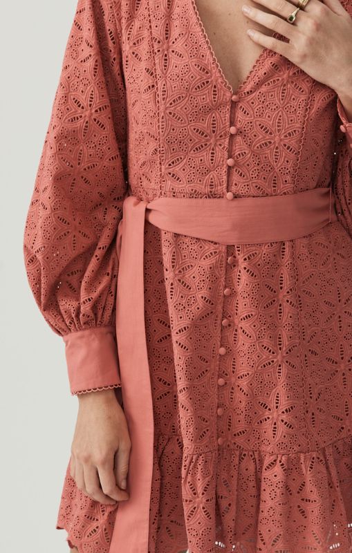 MOS - Sara Lace Mini Dress - Sangria - last one