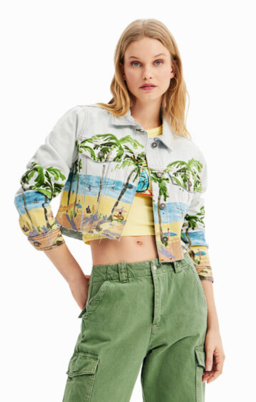 Desigual - Short Tropical Denim Jacket - 23SWED13 - Last One