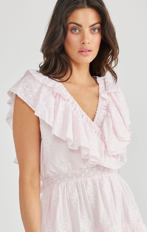 Talisman - Kiki Dress - Pink Embroidery - TA23180-2 - last one