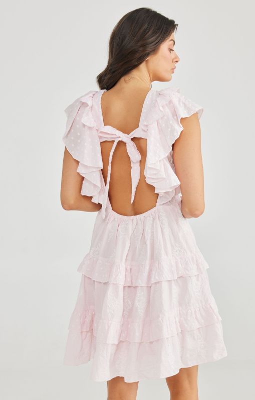 Talisman - Kiki Dress - Pink Embroidery - TA23180-2 - last one