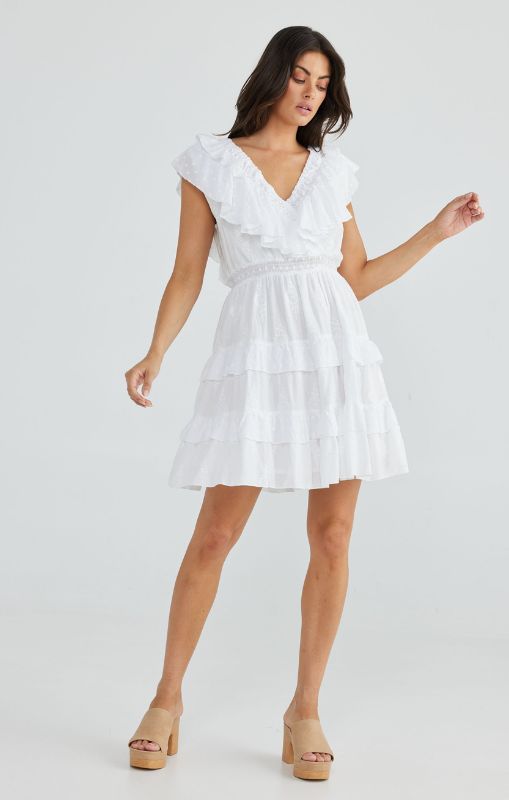 Talisman - Kiki Dress - White Embroidery - TA23180-2 - last one