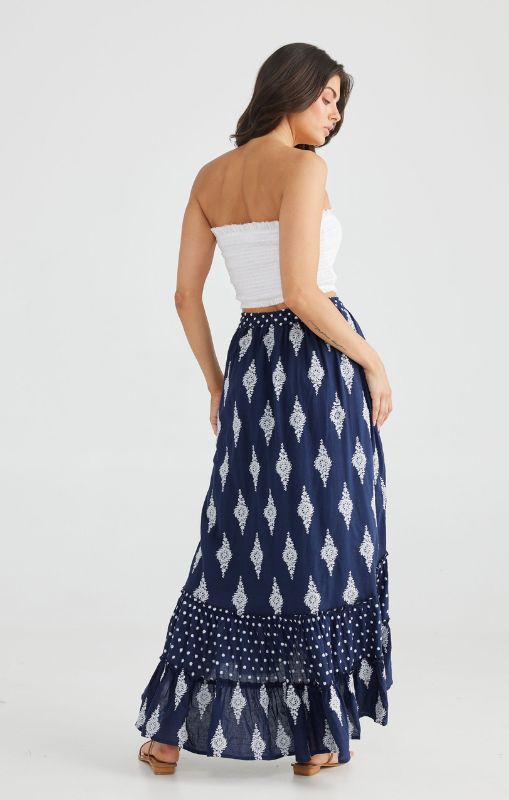 Talisman - Magic Carpet Skirt - Navy Embroidery - TA23182-1
