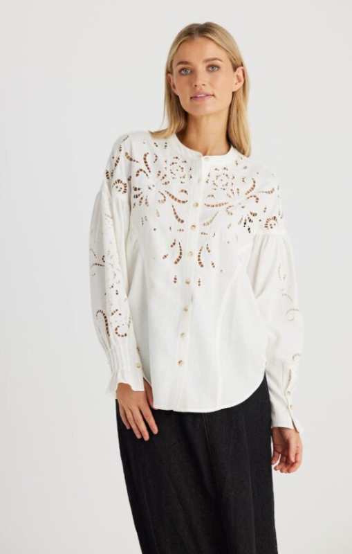 Talisman - Balmoral Shirt - Off White - TA24017-1 - last one