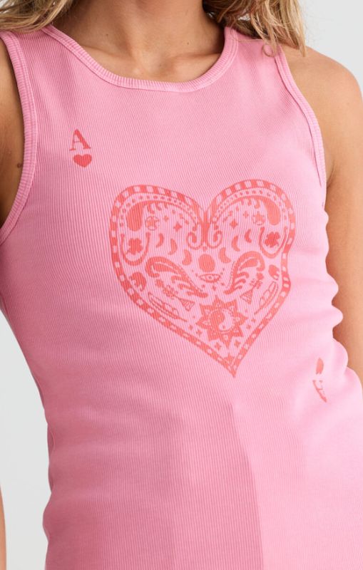 Talisman ace of hearts ribbed tank pink wash TA25311-1 princess bazaar