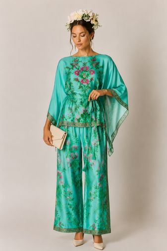 Tatiana poncho green ruby yaya princess bazaar