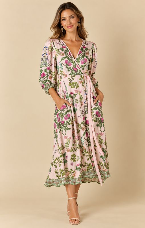 Tatiana wrap dress pink ruby yaya princess bazaar