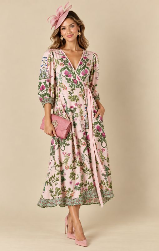 Tatiana wrap dress pink ruby yaya princess bazaar