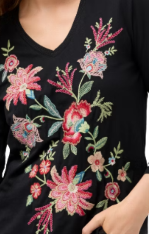 Trapunto Vneck Tee Junie johnny was princess bazaar