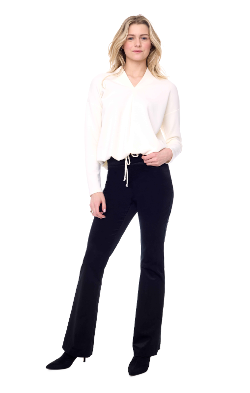 Up! - VELVETEEN SLIM BOOTCUT PANT - 67933UP - Black