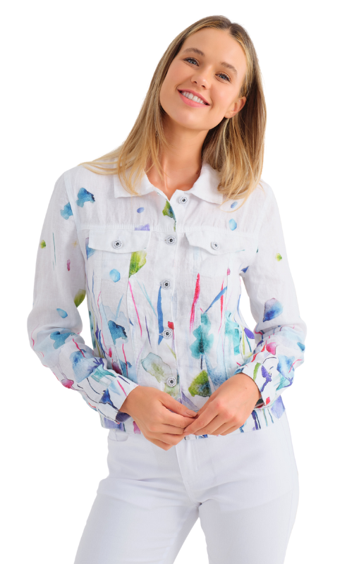 25784 Misty blossom linen jacket dolcezza princess bazaar