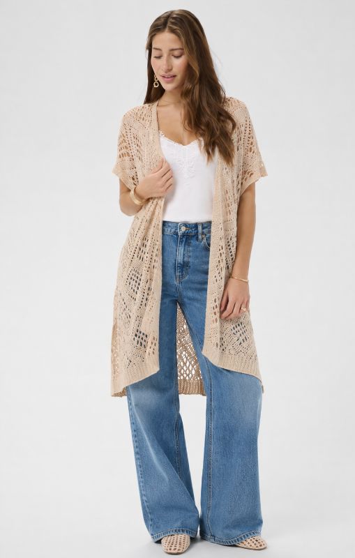 Cream - Yda Long Vest - Perfectly Pale