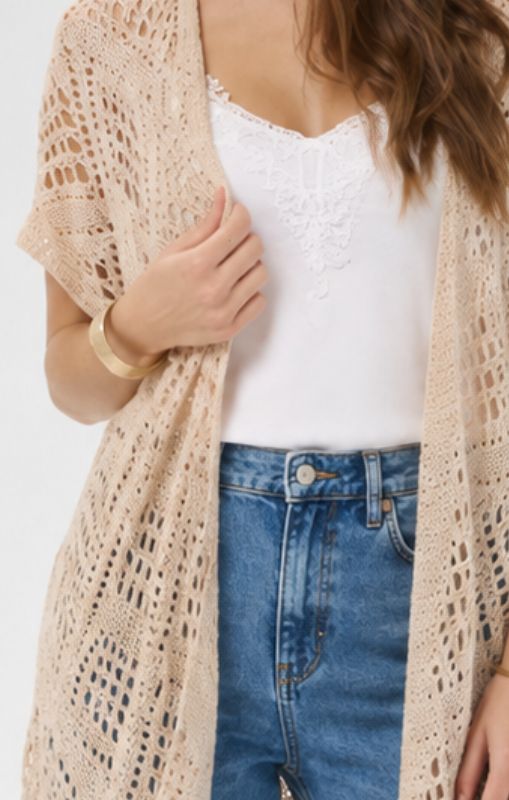 Cream - Yda Long Vest - Perfectly Pale