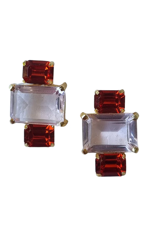 Zoda-FantasyGlassGemEarringwithPinkOrangeprincessbazaar