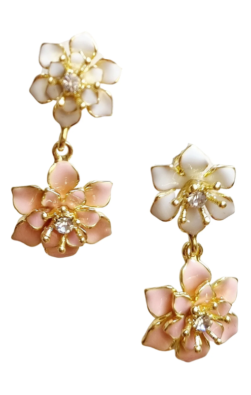 Zoda-GeorgeanneZirconFlowerEarring-Pinkprincessbazaar