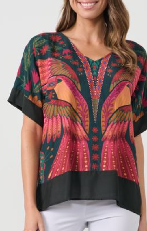 cz1002 blouse kaleidoscope toucan caju princessbazaar