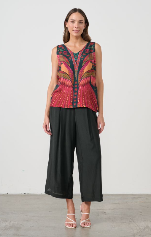 cz1004 tank top vneck kaleidoscope toucan  caju princessbazaar