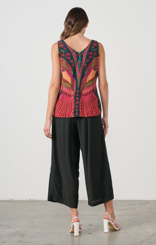 cz1004 tank top vneck kaleidoscope toucan  caju princessbazaar