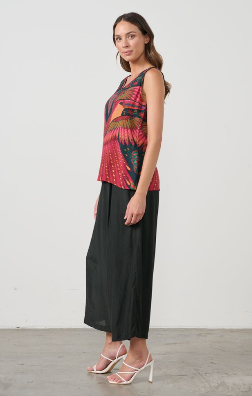 cz1004 tank top vneck kaleidoscope toucan  caju princessbazaar