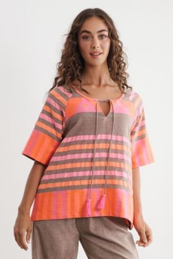 cz1240 Neon Hand loom blouse Caju princess bazaar