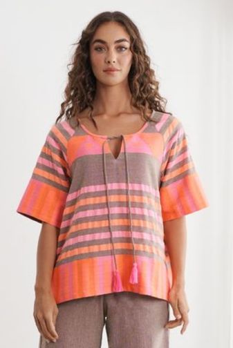 cz1240 Neon Hand loom blouse Caju princess bazaar