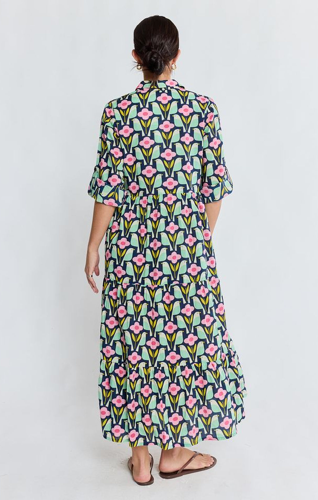 I.B.S.A. Maya Midi navy full-length front view – Princess Bazaar