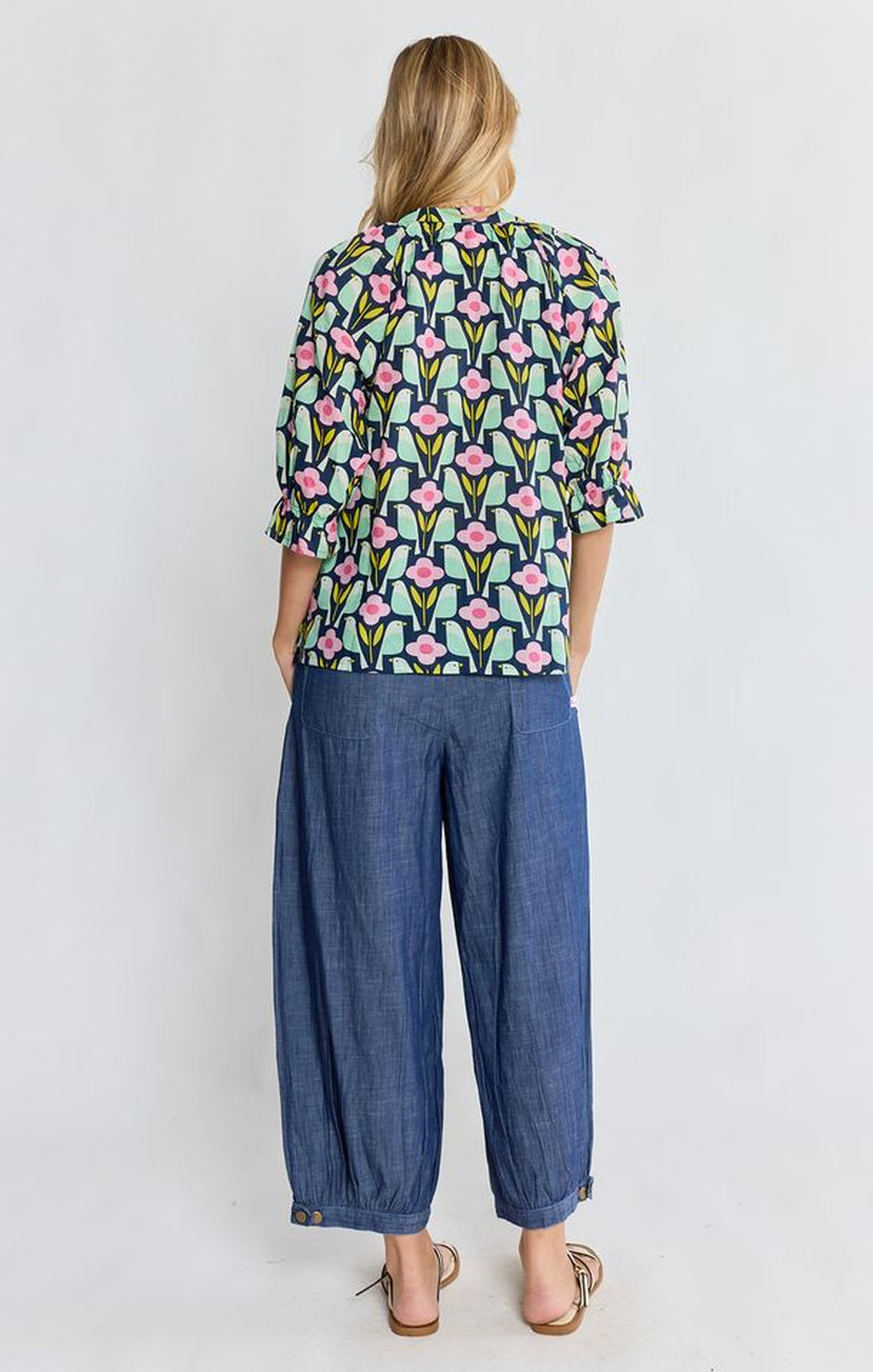 I.B.S.A. Maya Top navy full-length front view – Princess Bazaar