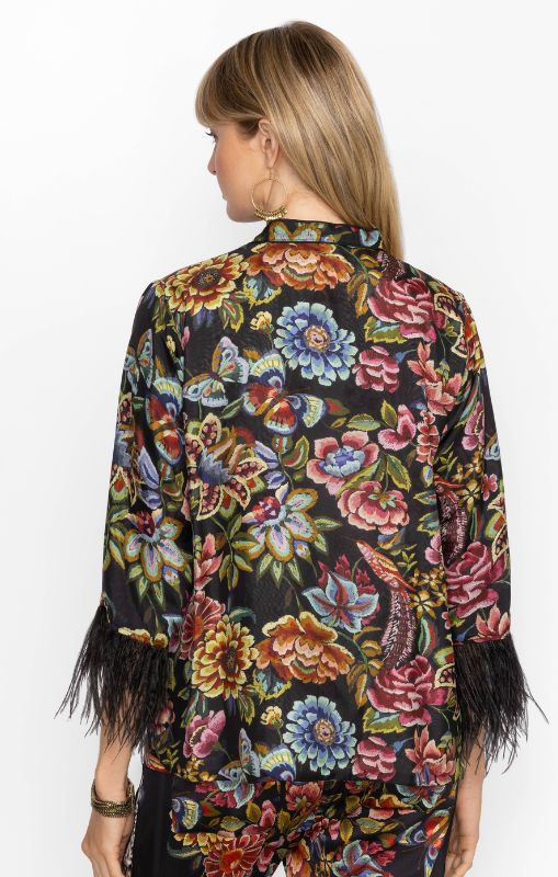 Johnny Was - Lewella Feather Trim Kimono - last one