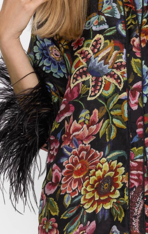 Johnny Was - Lewella Feather Trim Kimono - last one